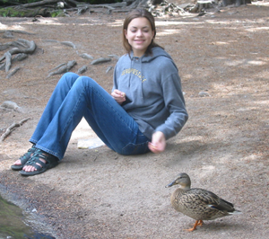 Allison and Friend at Sprague Lake